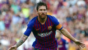 Messi festeja gol contra Huesca