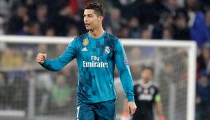 Cristiano celebra un gol con el Real Madrid en la Champions League