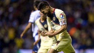 Oribe Peralta, efusivo tras gol en el Cuauhtémoc