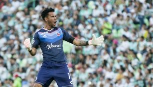 Pedro Gallese festeja el gol de Veracruz