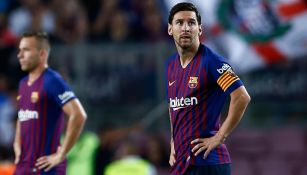Messi se lamenta tras el empate del Barça frente al Girona