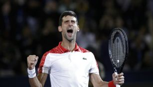 Djokovic  celebra con euforia victoria en el Masters de Shanghai 