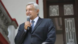 Andrés Manuel López Obrador durante un discurso
