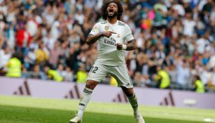Marcelo celebra su anotación contra el Levante 