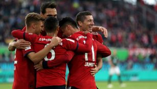 Jugadores del Bayern Munich festejando el 0-2