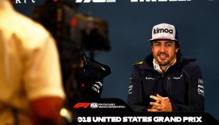 Fernando Alonso durante conferencia de prensa de la F1