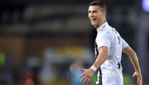 Cristiano celebra su doblete en la Serie A