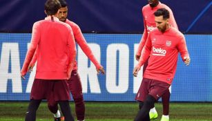 Messi, en el entrenamiento del Barça previo al juego vs el Inter