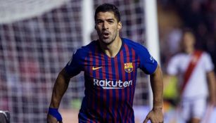 Luis Suárez festeja un gol con el Barcelona
