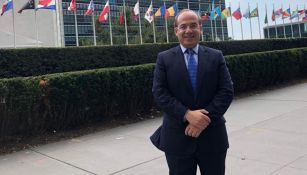 Felipe Calderón, a la afueras de sede de la ONU