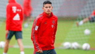 James, durante una sesión con el Bayern
