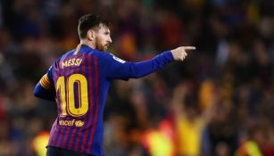 Messi durante un partido en el Camp Nou