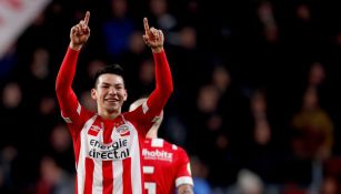 Lozano celebra una anotación del PSV