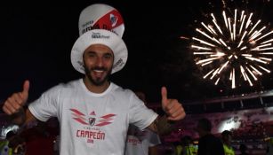 Scocco celebra la obtención de la Copa Libertadores 2018