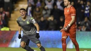 Moreno festeja gol
