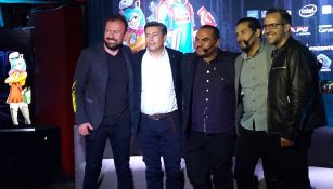Adriel Mercado (segundo de izquierda a derecha), durante la presentación de Games Celebration 2018