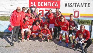Jugadoras del Benfica al término del partido 
