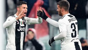 CR7 festeja uno de sus goles con Juventus en Serie A