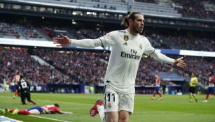 Gareth Bale festeja su anotación frente al Atlético de Madrid