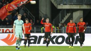 Rennes celebra anotación frente al Arsenal 