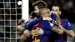 Barcelona celebra victoria frente al Rayo Vallecano 