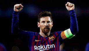 Lio Messi en un partido con el Barcelona 