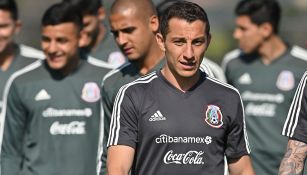 Guardado, durante un entrenamiento con Selección Mexicana