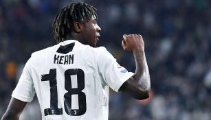 Moise Kean celebra un gol con la Juventus 