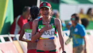 Lupita González, tras terminar la prueba de marcha en Río 2016