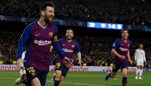Lionel Messi festeja gol contra Liverpool
