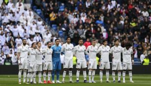 Jugadores del Real Madrid previo a un partido en el Bernabéu