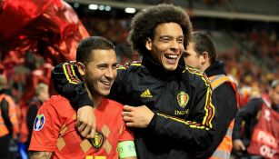 Hazard celebra victoria de Bélgica contra Escocia 