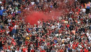 Aficionados del Liverpool en el estadio