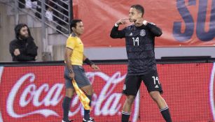 Chicharito celebra su gol ante Estados Unidos