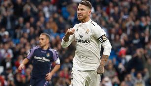 Sergio Ramos celebra un tanto con el Real Madrid 