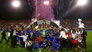 Los jugadores de Cruz Azul celebran el título de la Leagues Cup