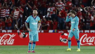 Lionel Messi y Antoine Griezmann lamentan la derrota