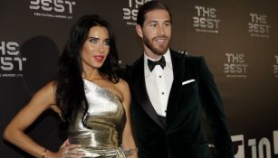 Sergio Ramos y su pareja en la gala de premios The Best