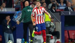 Herrera celebra un tanto con el Atlético de Madrid