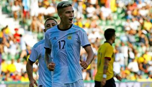 Nico Domínguez celebra su gol contra Ecuador