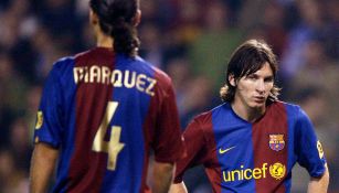 Márquez y Messi en su etapa como jugadores del Barcelona