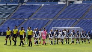 Ceremonia protocolaria en juego de la Liga MX Femenil