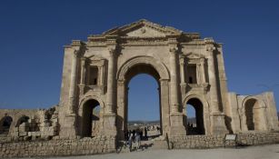 El Arco Adriano, de la bien conservada ciudad romana de Gerasa, en Jerash, Jordania