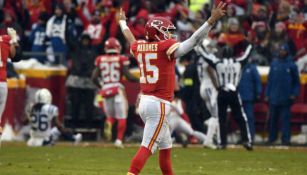 Patrick Mahomes, quarterback de Kansas City Chiefs, celebrando una anotación