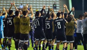 Jugadores de la Selección Mexicana Sub 17 celebrando el pase a la Final