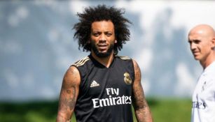 Marcelo en un entrenamiento con el Real Madrid