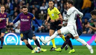 Messi y Sergio Ramos en un Clásico Español de la temporada pasada