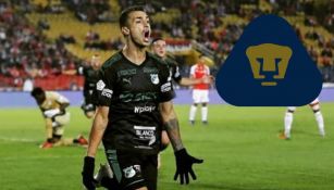 Juan Ignacio Dinenno festeja un gol con Deportivo Cali