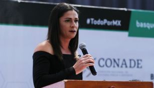 Ana Guevara, durante una conferencia de prensa