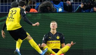 Erling Haaland festeja un gol con el Borussia Dortmund
